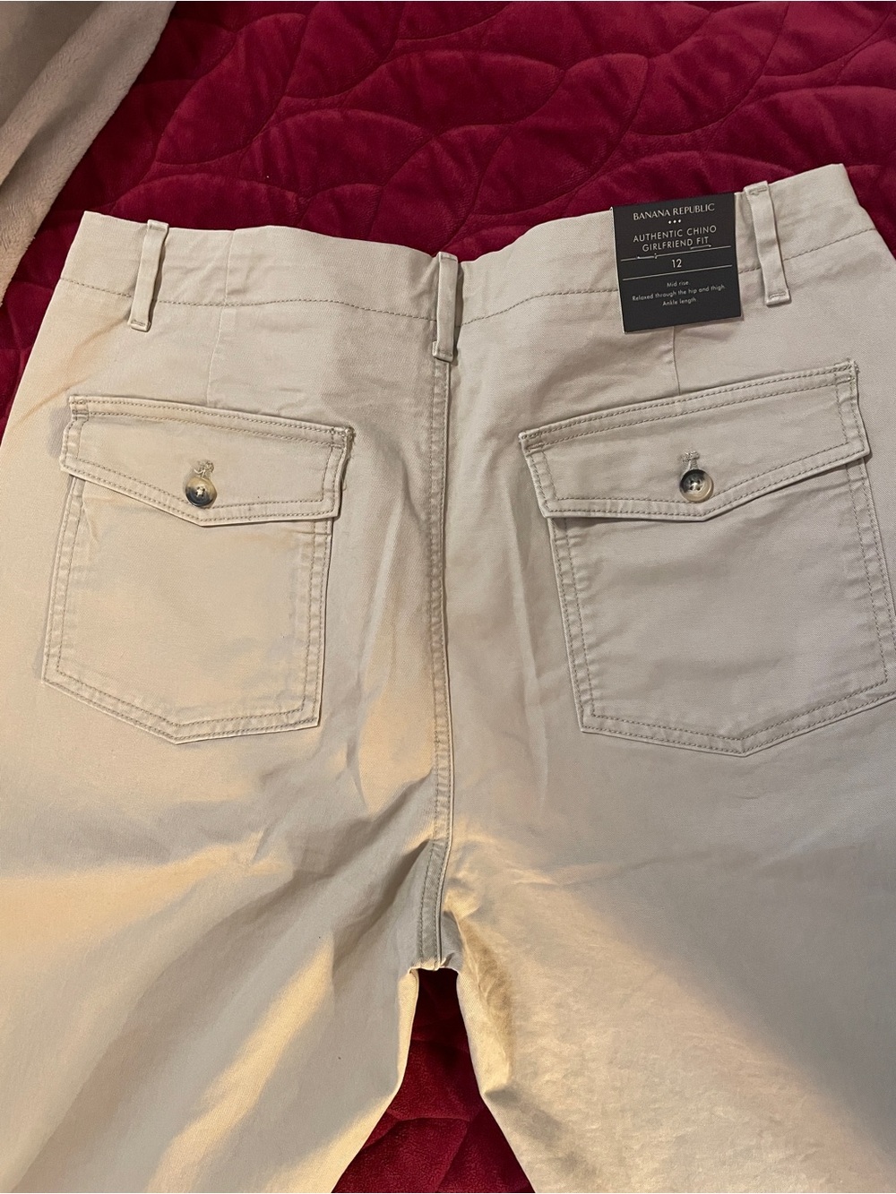 Banana Republic Womens authentic chino girlfriend fit- size 12  NWT - Picture 3 of 8